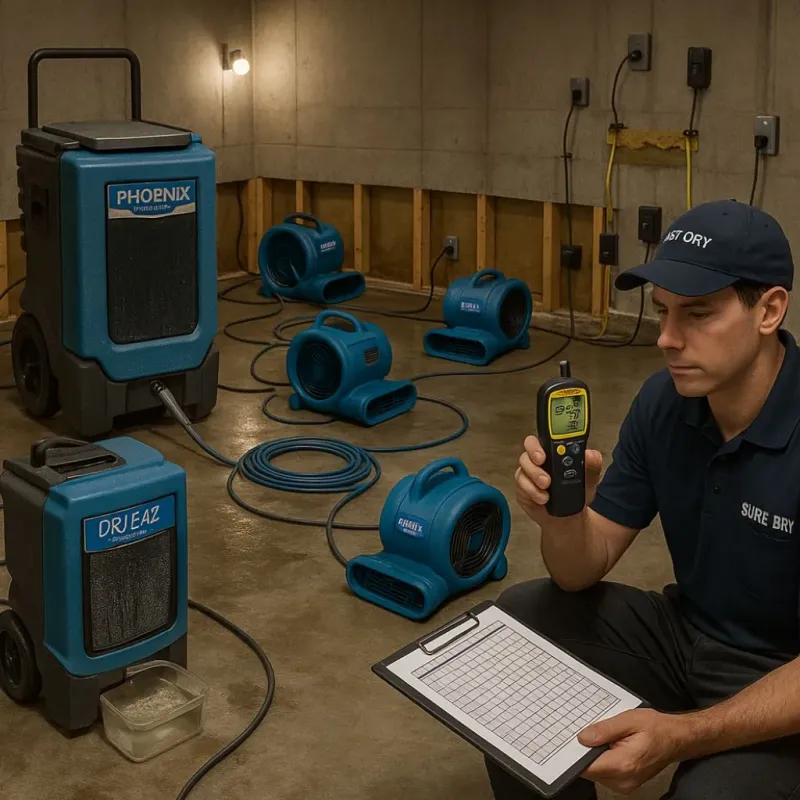 Structural Drying and Dehumidification process in Simmesport, LA